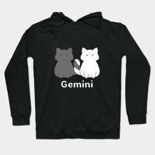 Gemini Cat Zodiac Sign with Text Hoodie